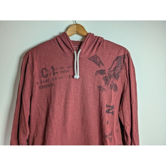 American Eagle Hoodie Men's Size XL Y2K Spellout Logo Lightweight Pinkman Skater - Picture 4 of 10